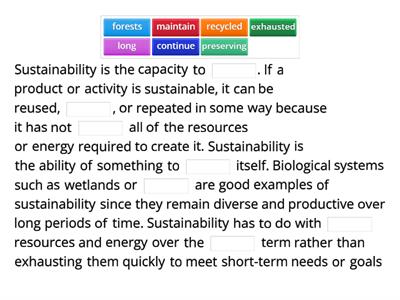 Definition of Sustainability