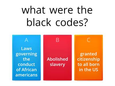 Black codes, nadir, sharecropping, and debt peonage quiz