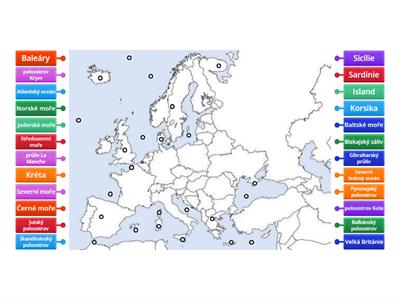 Evropa - slepá mapa - členitost