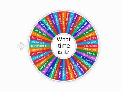 Telling the time bingo