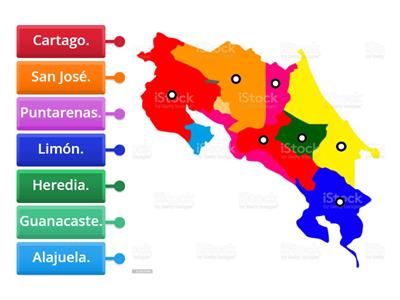 Mapa de Costa Rica.