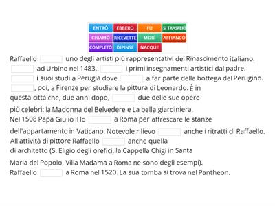 B2 - Passato Remoto - Vita di Raffaello (riconoscimento)