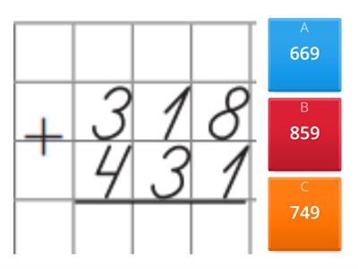 Письмове додавання й віднімання трицифрових чисел