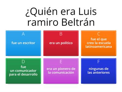 juego informativo sobre "Luis ramiro Beltrán 