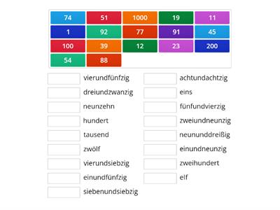 Deutsch für Anfänger A1, S.20, Zahlen (match up)