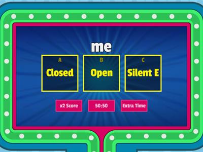 Open  Closed  Silent E Syllable 