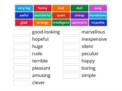 Vocabulary Adjectives