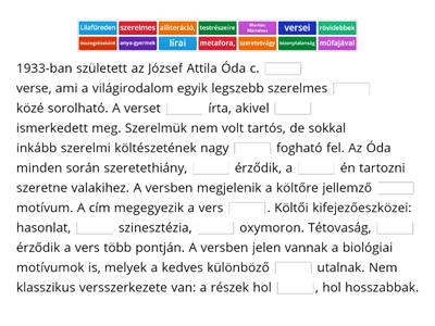 József Attila Óda c. vers