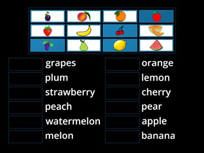 Fruits-Meyveler Eşleştirme