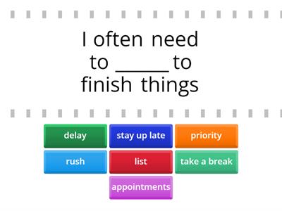 time management outcomes pre-interm