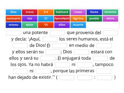 Lección 28 Versículo de Memoria: Secundaria