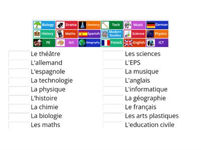 School subjects - longer list
