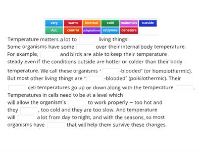  Abiotic factors - temperature