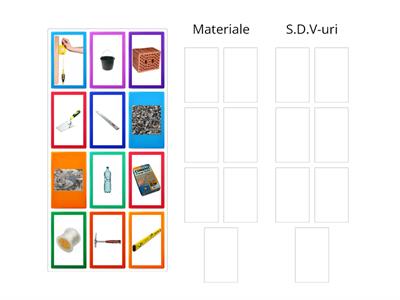 Materiale și S.D.V-uri utilizate la execuția lucrarilor de zidărie