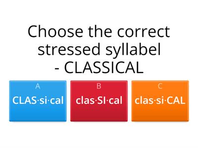 Stressed Syllabel Task