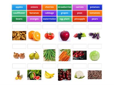 Vegetables/fruits