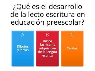 Desarrollo de la lectoescritura en Preescolar.