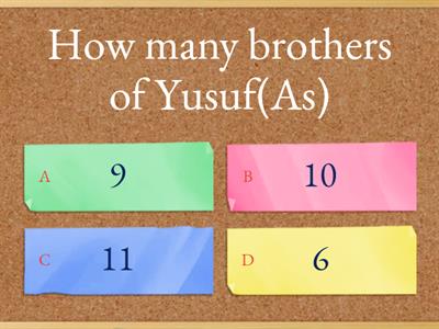 Yusuf's Story (quiz) 