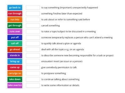 phrasal verbs for meetings