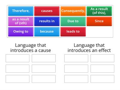 Cause and effect language