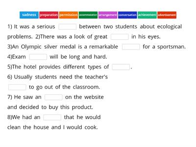 Word meanings suffixes ment ion ation