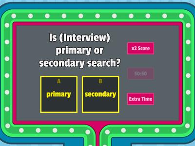  Primary & Secondary Research Game