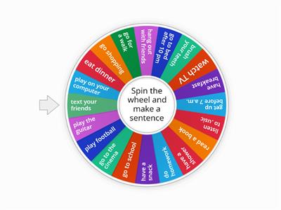 Frequency Adverbs Spinning Wheel