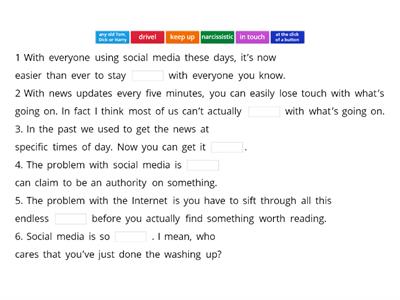 Vocabulary for talking about social media