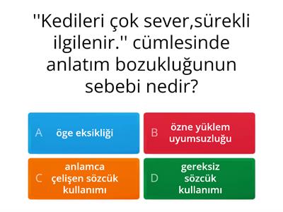 8. sınıf türkçe anlatım bozukluğu