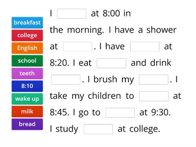 My Morning Routine (Pre/Entry 1 ESOL)