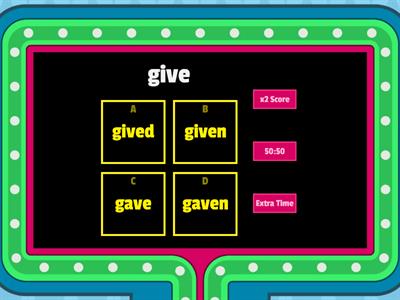 Irregular past tense verbs Gameshow