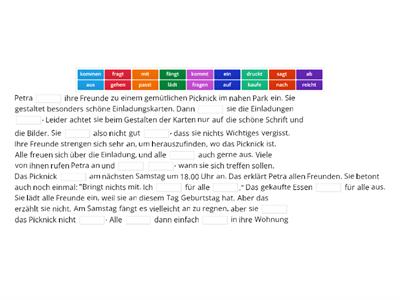 Trennbare Verben - Aufgabe für den DaZ-Kurs