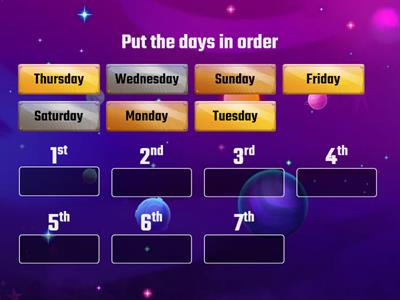 Let's order the days of the week