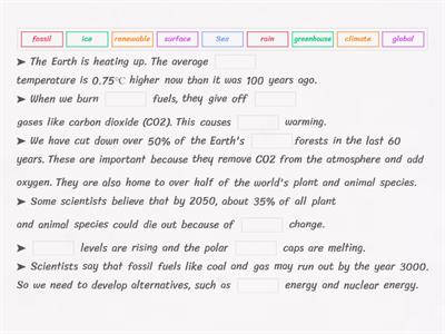 Solutions Pre 4E Global Warming Fact File