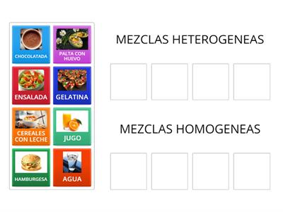 MEZCLAS HETEROGENEAS Y HOMOGENEAS