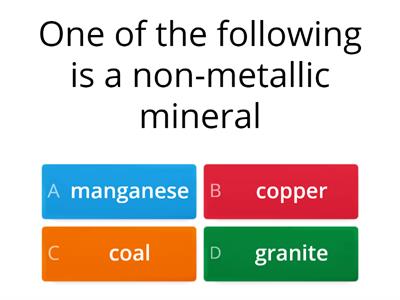 Minerals and energy resources