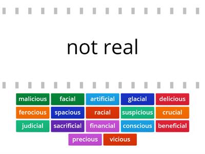 cial/cious words and meanings