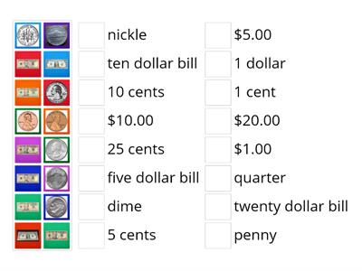 Currency/Coin Identification Matchup "Value"