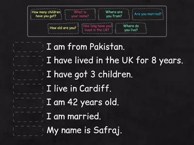 PE All about Safraj - match the Q and A