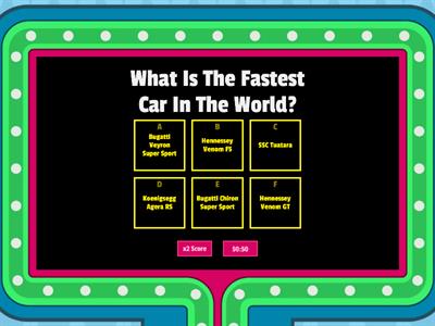 Cars Gameshow Quiz