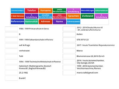 Lebenslauf: was gehört zusammen?