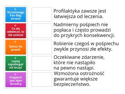 Jazda nocą - powiedzenia - ćwiczenie leksykalne