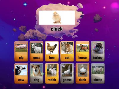 Poptropica 2 extra voc Farm Animals + babies (find the match)