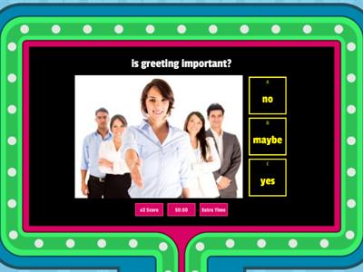 English quiz about greeting