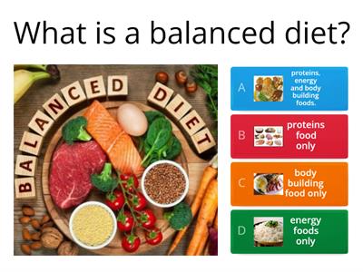 HEALTH - Objective 3: Demonstrate the composition  of a balanced diet for health from the avilable foods.