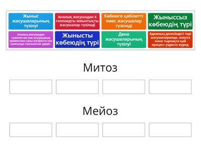 Митоз бен мейоз