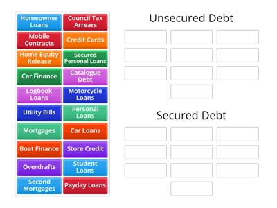 Unsecured and Secured Debt
