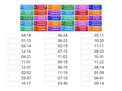 Dire la date : écoutez et associez à la date écrite