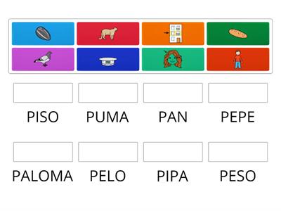 VOCABULARIO CON P / PICTOGRAMAS DE ARASAAC