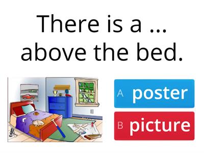 Bedroom furniture & Prepositions of place - 5th grade